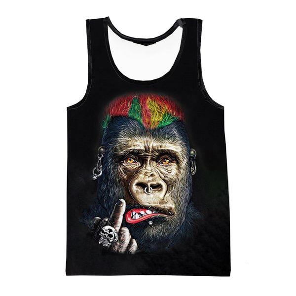 Nuova Stampa 3D Divertente Animale Scimmia Gorilla Canotta Moda Uomo Donna Tute Girocollo Gilet Plus Size S-6XL Harajuku