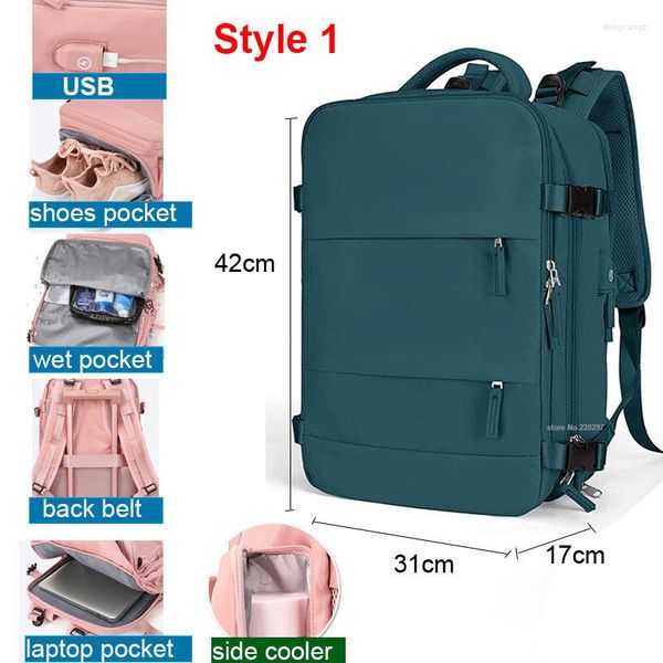 Сумки на открытом воздухе USB -ноутбук Сумка для спортзала сухое рюкзак для девочек рюкзаки рюкзаки женский нейлоновый плечо студенческий самолет