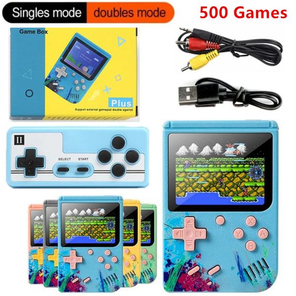 Portatile Costruito in 500 in 1 Retro Console per Videogiochi G50 Mini Giochi Portatili Singolo Doppio Lettore Console di Gioco Tascabile Display LCD Colorato per Bambini Ragazzo