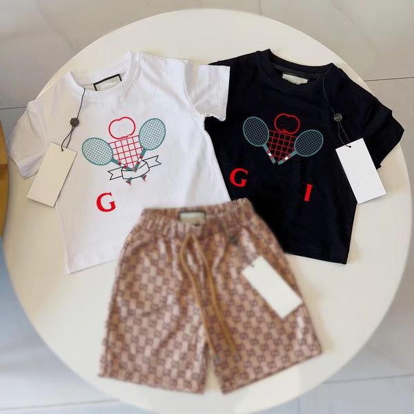 Roupas infantis designer de bebê conjunto garoto garotas meninos curto conjunto com cartas esportes luxuosos roupas solteiras calorosas