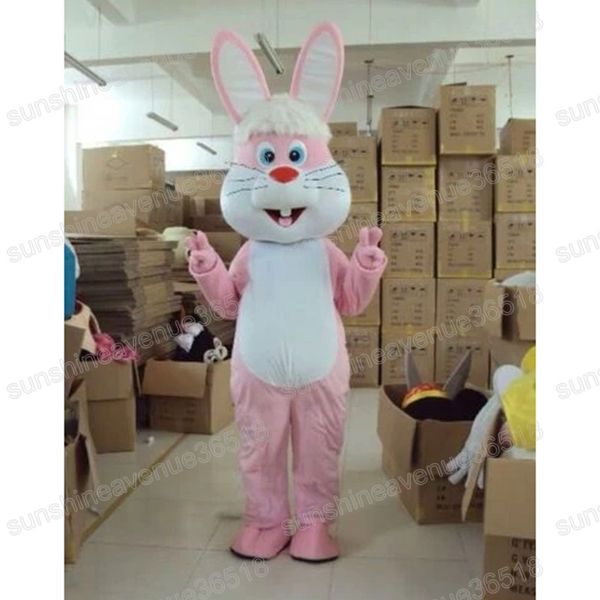 Halloween rosa Hase Maskottchen Kostüm Tier Thema Charakter Karneval Erwachsene Größe Fursuit Weihnachten Geburtstag Party Kleid