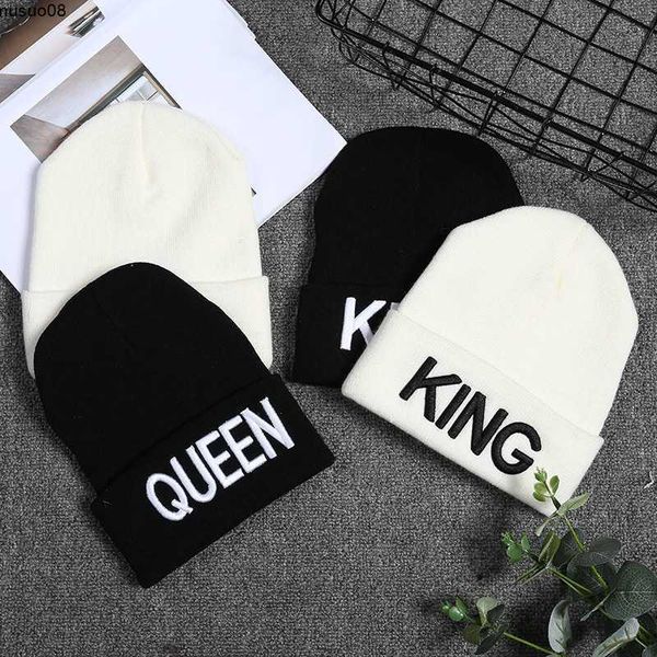 Beanie/Skull Caps new прибытие бренда King Queen Queen Snapback Cap Men Women Beanie Sport Hip Hop Шляпа для пары вышива