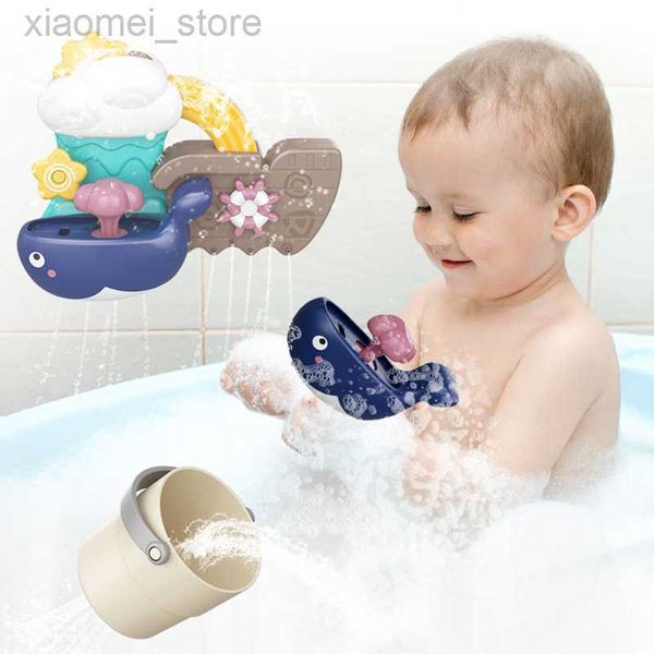 Bad Spielzeug Cartoon Whale Wasser Spray Baby Bad Spielzeug Badezimmer Rotierenden Sprinkler Baby Dusche Wasser Spiel Spielzeug Mit LED Geschenk