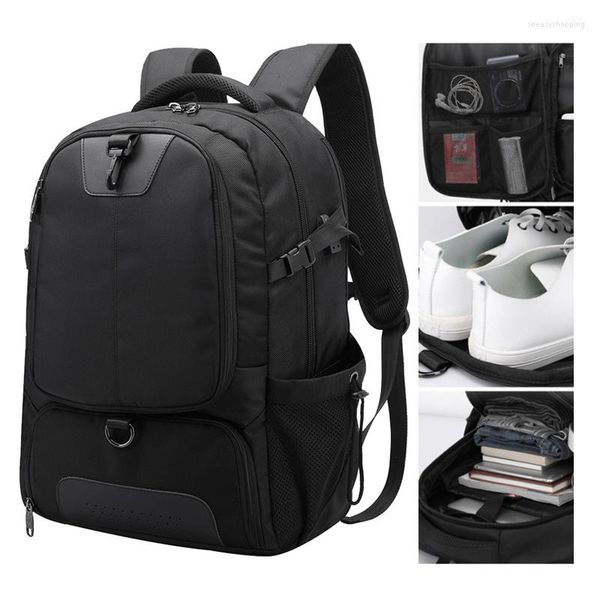 Backpack Laptop Expandível Caderno USB Notebook de grande capacidade Viagens esportivas pacote escolar de mochila para homens mulheres