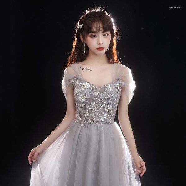 Parti Elbiseleri Prom Gowns Klasik Tül Sequins Sweetheart Yaka Nedime Elbise 2023 Şık Dantel Up Mezuniyet