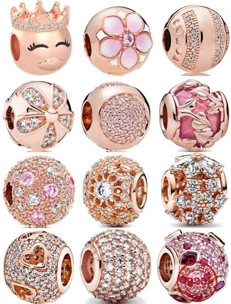 Pedras preciosas da série de pedras preciosas 925 SERVIL STERLING ROSE GOLD BALL BOL