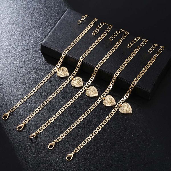 26 Stylist Englisch Initial Herz Fußkettchen Kette Kristall Gold Ketten Charm Fuß Armbänder Buchstaben Frauen Modeschmuck Will And Sandy Geschenk s