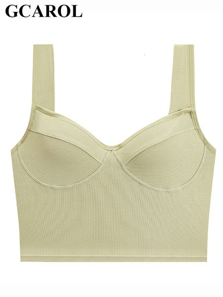 Камизолы танки Gcarol Women Tank Groud Pad Padse Bendsemed Sext Sexy Sexyless Retack Strate Strate Bra One Piecs 4 сезона 230518