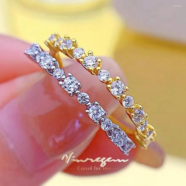 Ringos de cluster VINREGEM 18K Branco Laboratório de ouro Sapphire Gemstone Ring For Women 925 Banda de casamento de prata esterlina Party Feat Jewelry Gift