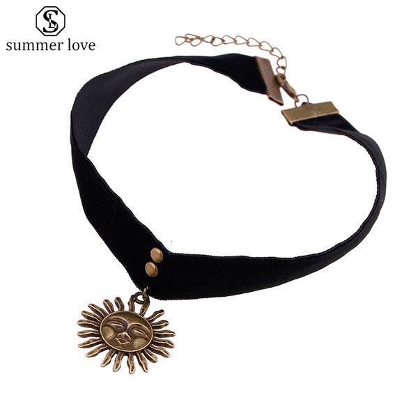 Anhänger Halsketten Mode handgemachte Vintage Hippie Stretch Tattoo Choker Halskette elastische Linie Punk Grunge Statement Schmuck für Frauen Männer 230517