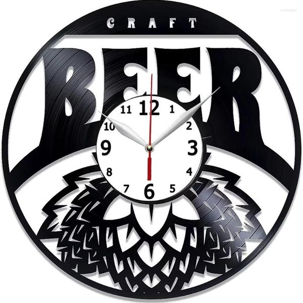 Orologi da Parete Birra Artigianale Idea Regalo Compleanno Drink Orologio 12 Pollici Uomo Donna Originale Home Decor Hop Record C