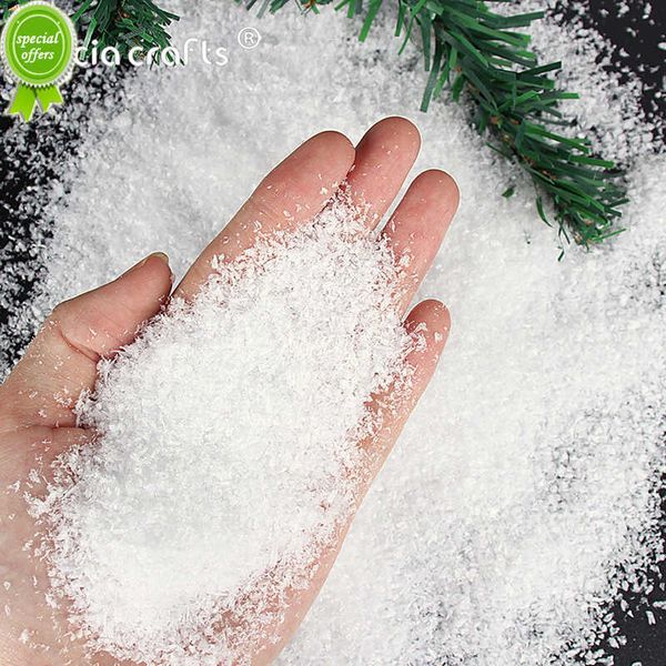 Nuovo 20g Circa 1-10mm Decorazione natalizia Fiocchi di neve di plastica artificiale secca Regali di neve di Natale Oggetti di scena per feste a casa