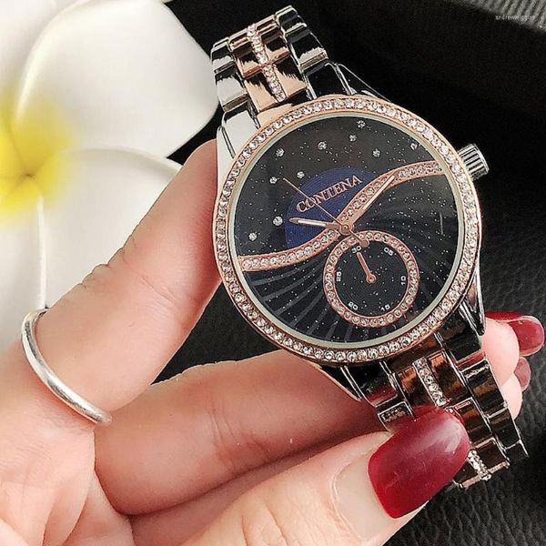 Avanços de pulso Trends Quartz Diamond Watch for Women Stoneless Aço Fashion Ladies 2023 Wach Zegarek Damski