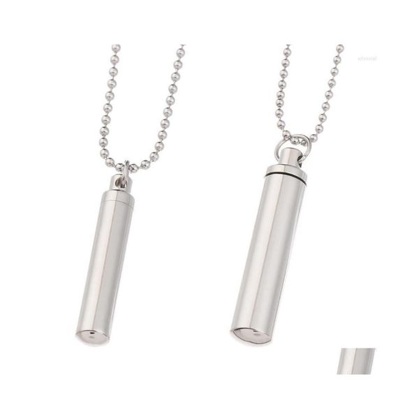 Подвесные ожерелья мужчина женское ожерелье Sier Color Open Cylindrical Pendants из нержавеющей стали Amplase Accessosesustrypendant Dro dhett