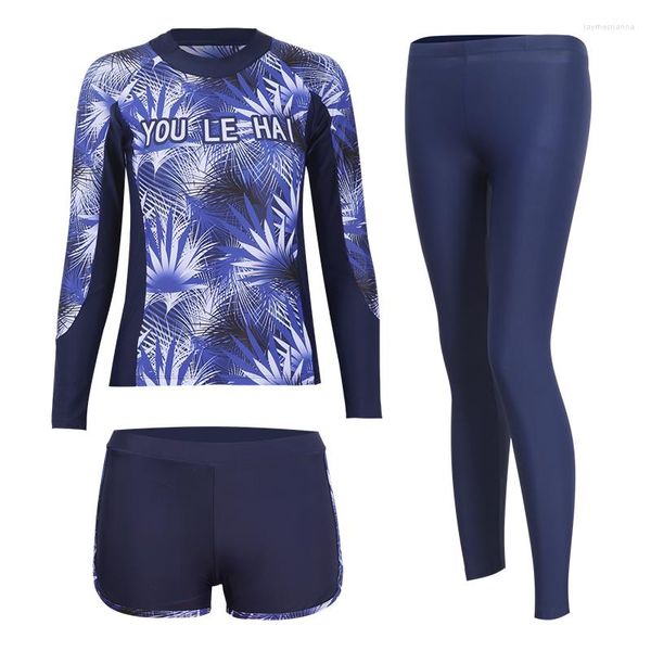 Costumi da bagno da donna Moda Costume da bagno Full Body Diving Surf Snorkeling Suit Split 3 pezzi Swim Rashguard Donna Camicia coreana Pantaloni Corti