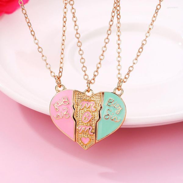 Цепи Лавкрист 3PCS/SET Cartoon Carty Speed ​​Oil Magnetic Mather's Day's Pendant Collece для любви родительские ювелирные украшения подарки