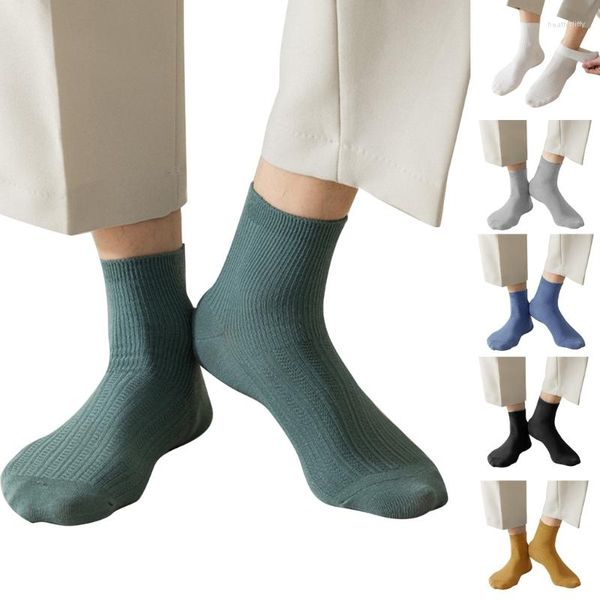 Erkek çoraplar rahat temel çorap dikey çizgili nefes alabilen rahat spor çorap