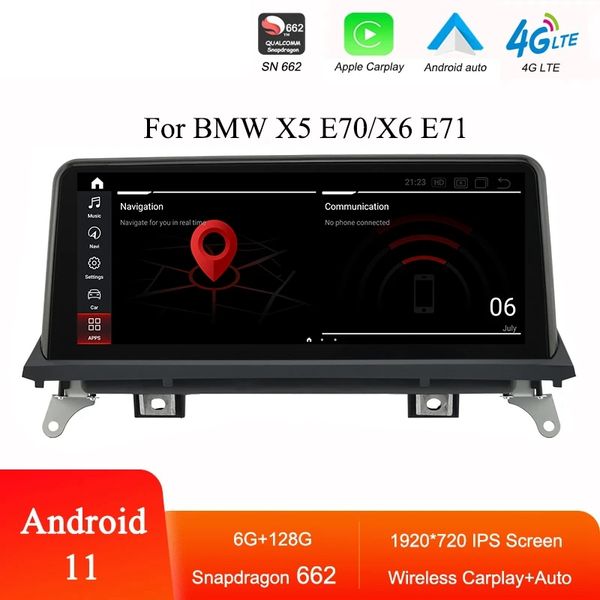 10.25 pollici Auto Android Radio Carplay Per BMW X5 X6 E70 E71 E72 Car Video Player Schermo Multimediale di Navigazione GPS unità di Testa