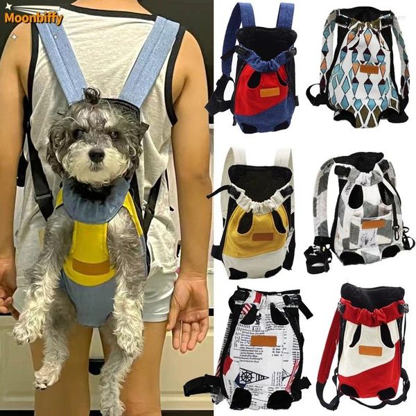 Capas de assento de carro de cachorro Pet Transports Backpack Denim Carriers Bag Bag ao ar livre viagens respiráveis ​​portáteis para cães gatos