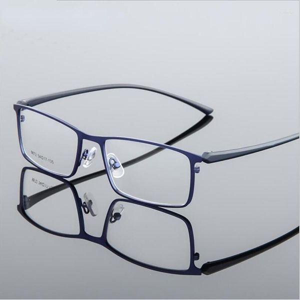 Montature per occhiali da sole Occhiali da vista da uomo quadrati in lamiera d'acciaio Occhiali da vista in metallo Occhiali da vista per miopia Ipermetropia Vetro da prescrizione F9872