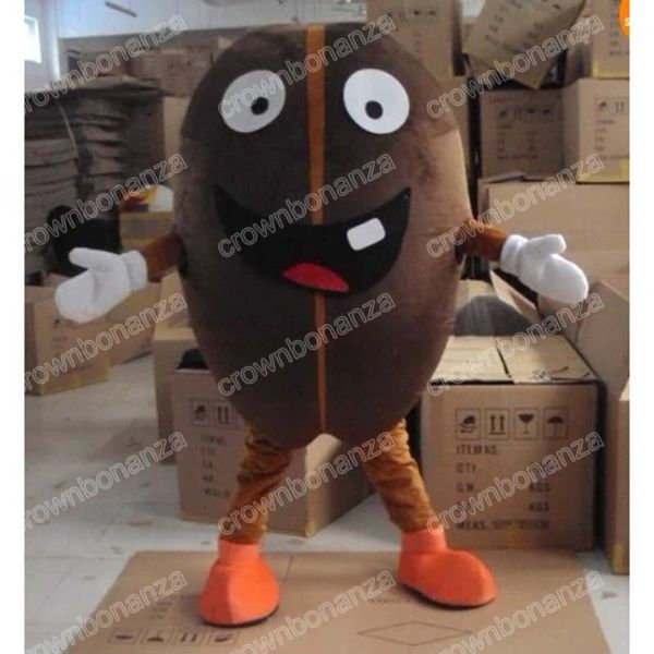 Simulazione Coffe Bean Mascot Costumes Cartoon Carnival Unisex Adults Outfit Birthday Party Halloween Christmas Outdoor Outfit Suit