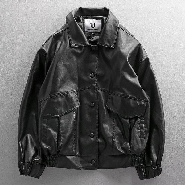 Damenjacken Deeptown Lederjacke Männer und Frauen Schwarz Motorrad Biker Mode Streetwear Techwear Vintage Bomber Gothic Mäntel