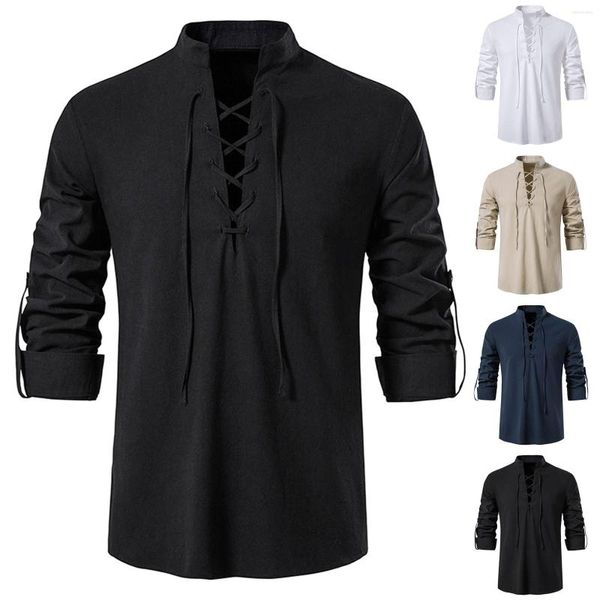 Camisas casuais masculinas Blouses elegantes camisa despojada tábua dobrável tábua de mangas compridas estereoscópicas camiseta gráfica t