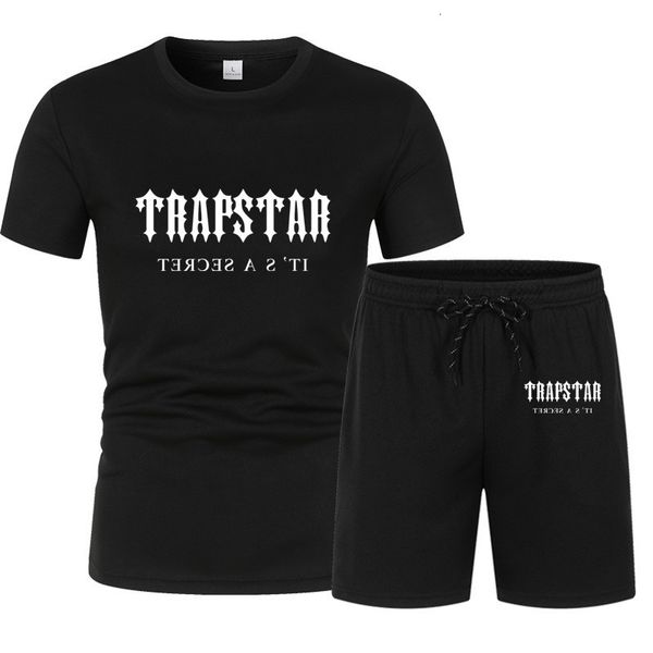 Tute da uomo Uyuk Tuta estiva da uomo Set sportivo casual TRAPSTAR Stampa Pantaloncini a maniche corte Set Moda femminile 2 pezzi Abbigliamento sportivo 230518