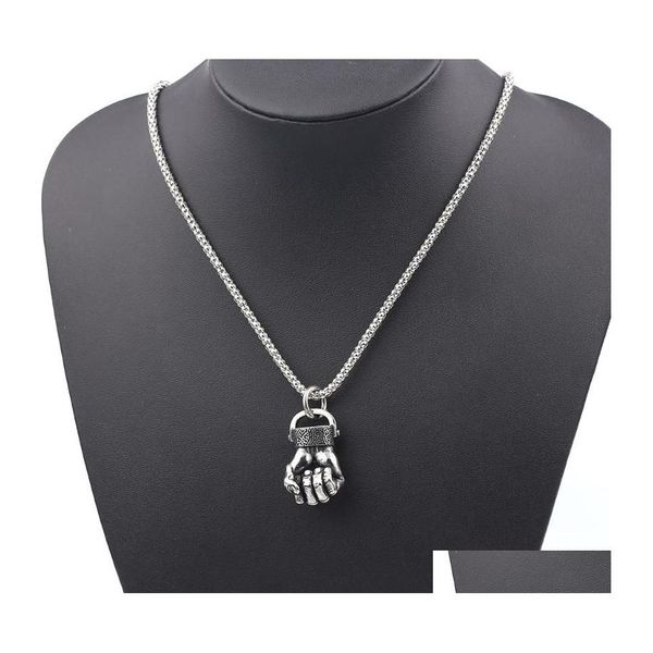 Anhänger Halsketten Persönlichkeit Design Faust Halskette Mode Cool Punk Damen Mann Boxhandschuhe Kette Choker Schmuck Drop Lieferung Pend DHSQZ