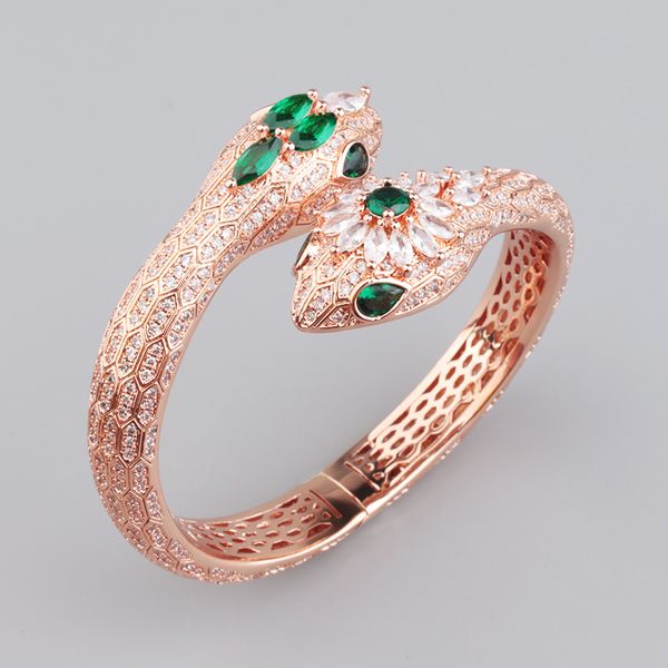 argento sterling 18 carati placcato oro rosa doppio serpente bracciali bangle infinito braccialetto fascino donna uomo gioielli di lusso festa natale regali di nozze compleanno