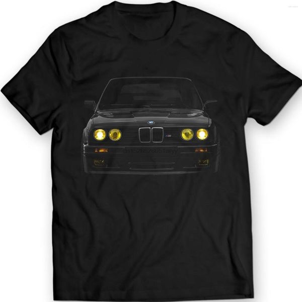 Men's Cool roadster t shirts with Germany Car E30 Yellow Headlights, Power Bimmer, and Cotton Material - Perfect Holiday Gift for Birthdays (2023)