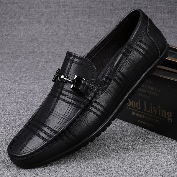 Scarpe eleganti Scarpe fatte a mano italiane Vera pelle Scarpe formali nere Mocassini casual Mocassini da uomo Fashion Check Mocassini Scarpe 230518