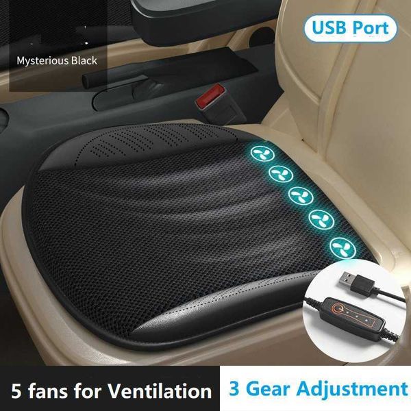 Almofadas de assento 2022 almofada de ventilação do assento de carro novo 12V de fã USB Summer Blower Single Cooling Cushion Multifuncional Refrigeração Almofada G230519