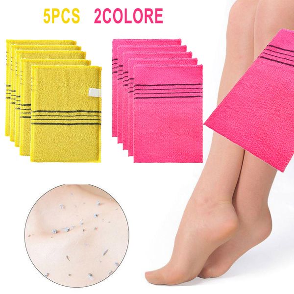 5 Pcs Coreano Italia Asiatico Esfoliante Bagno Salvietta Corpo Scrub Doccia Asciugamano Morbido Portatile Per Adulti Spazzola a Grana Grossa