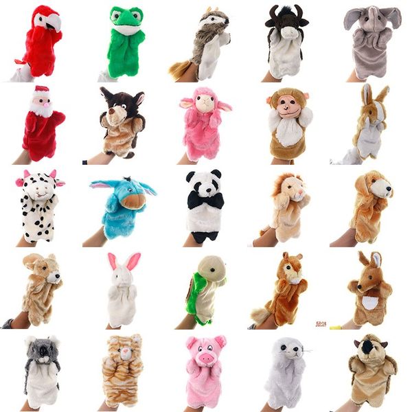 Оптовые 40 видов животных ручных марионеточных плюшевых игрушек показывают спектакль детские товарищи по игре праздничные подарки