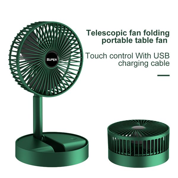 Outro jardim doméstico portátil USB Recarregável Fan Office Housedable Dobrable Telescópica Fan baixo ruído Alta duração da bateria Standby Mini Electric Fan 230518