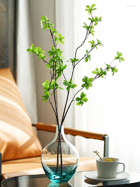 Dekoratif çiçekler İskandinav küçük ağızlı cam vazo şeffaf ve yaratıcı hidroponik çan sarhoş ahşap oturma odası sehpa çiçek