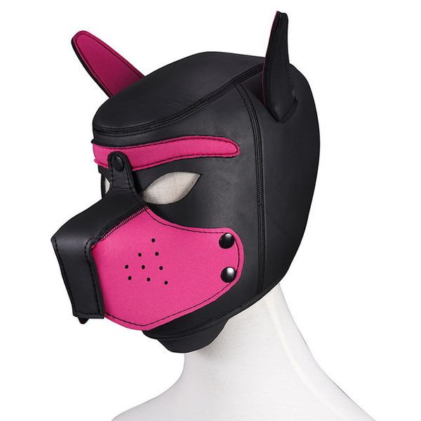 Giocattoli per adulti Moda di marca Imbottito in lattice di gomma Gioco di ruolo Maschera per cani Maschera per feste Cucciolo Cosplay Testa completa con orecchie S_voghion.com
