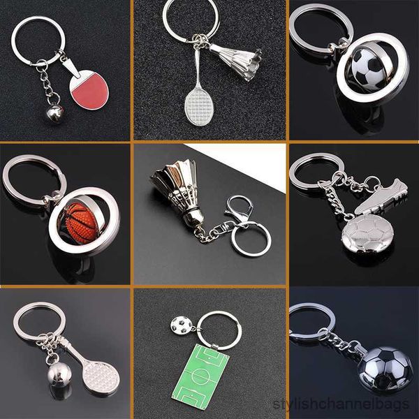 Schlüsselanhänger Kreative Badminton Ping Pong Schlüsselanhänger Metall Fußball Schlüsselanhänger Sport Schlüsselanhänger Männer Tasche Anhänger Fans Souvenir Geschenke