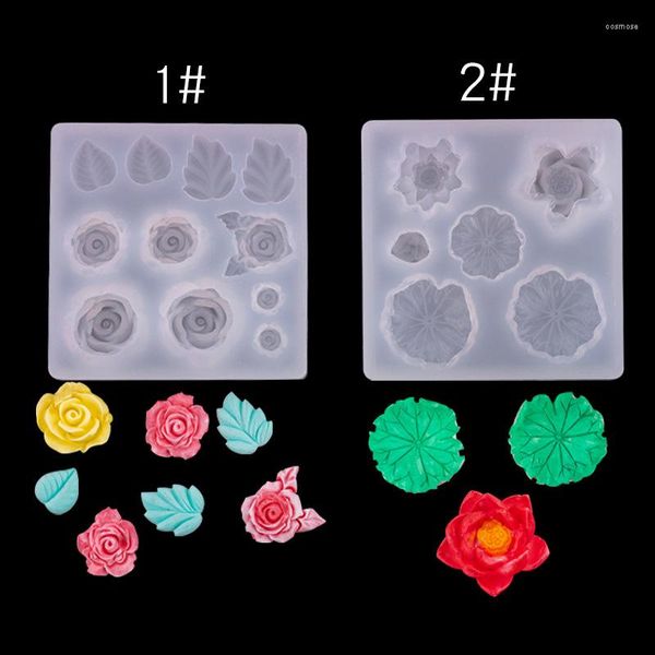 Backformen DIY dekorative Blumen Blätter Lotusblatt Kristall Kleber Zutaten Ohrstecker Anhänger Zubehör Epoxidform Silizium A291