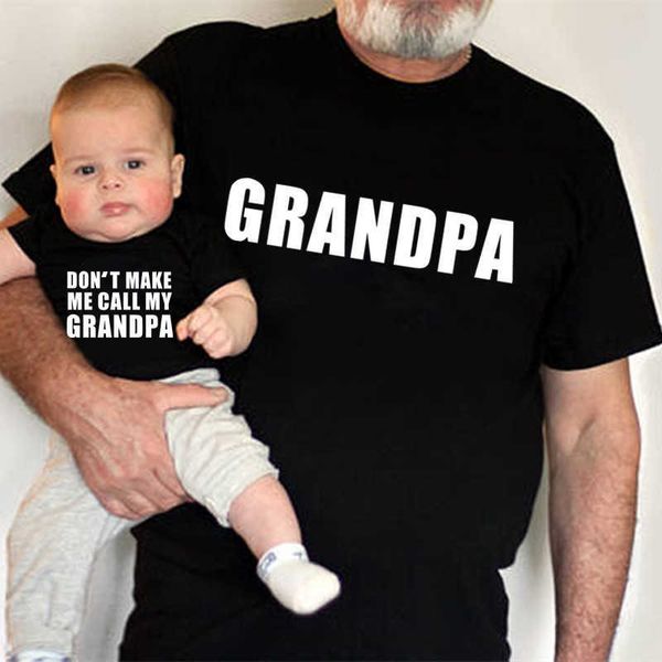 Abiti coordinati per la famiglia È interessante notare che non farmi chiamare mio nonno abbinando i vestiti. Maglietta del nonno e del nonno abbinata alle tute per bambini dell'abbigliamento per la famiglia G220519