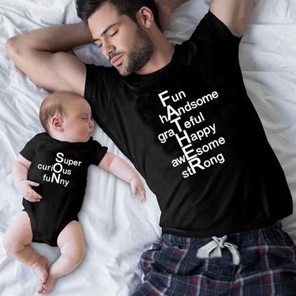 Aile Eşleşen Kıyafetler Peder Son Aile Eşleşen T-Shirt Baba Oğul Bebek Erkek T-Shirt Baba ve Ben Çocuklar Kısa Kol Üst T-Shirt G220519