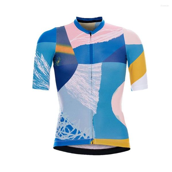 Yarış ceketler erkek bisiklet forması kısa kol renkli nefes alabilen bisiklet giyim giyim triatlon mtb maillot ropa Ciclismo