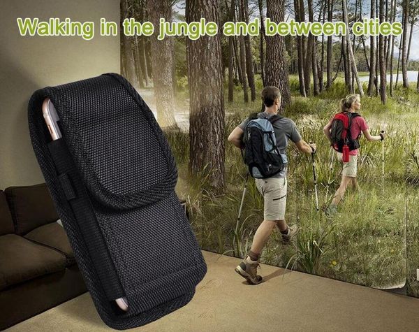 Per iPhone X 7 8 Plus Outdoor Universal Sport Nylon Fondina in pelle con clip da cintura Custodia Cover per Samsung Huawei S9 Plus