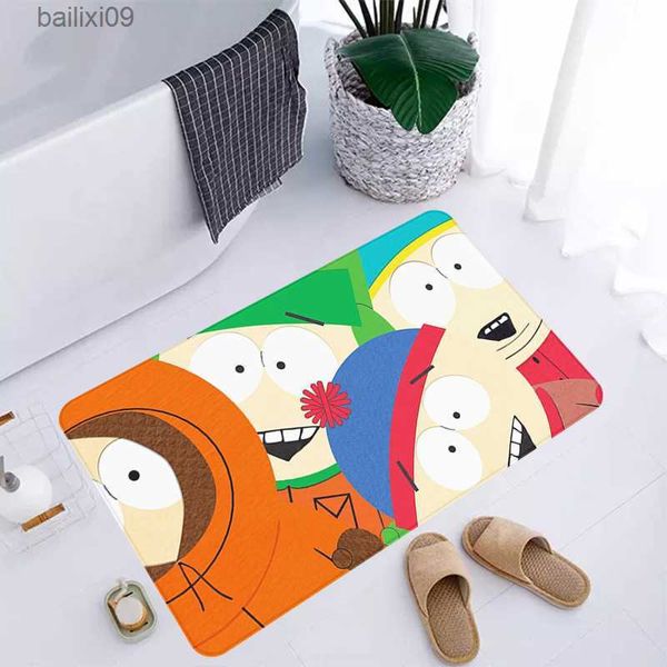 S-south Park Teppich Wohnzimmer Matte Cartoon Fußmatten Willkommen Zuhause Balkon Dekorationen Küche Dekoration Gebet Teppich Fußmatten T230519