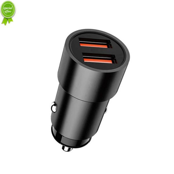 Nuovo mini caricabatteria per auto Dual USB 2.4A Adattatore per caricabatterie per telefono cellulare per Xiaomi Huawei Samsung Tablet Caricabatterie per telefono per auto