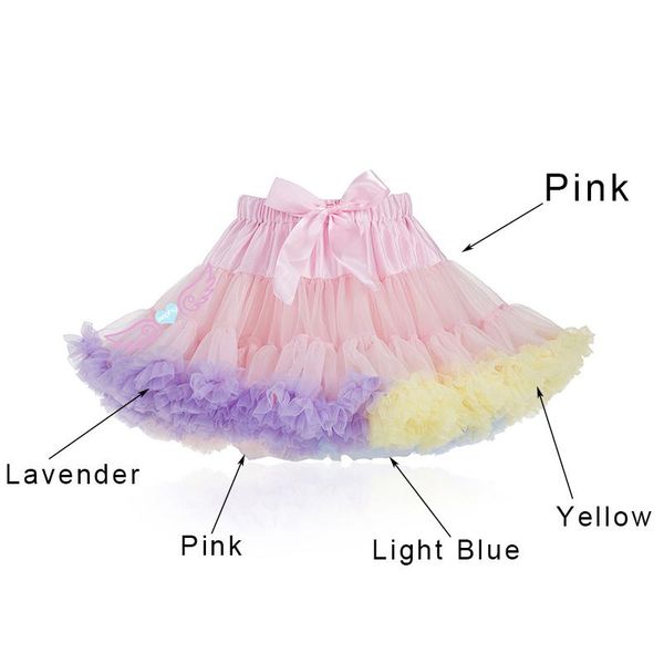 Röcke rosa flauschige Chiffon Pettirtirt Girls Tutu Rock Prinzessin Rock Tanz Kostüm Party Kleidung Frauen Jupes Lolita Petticoat