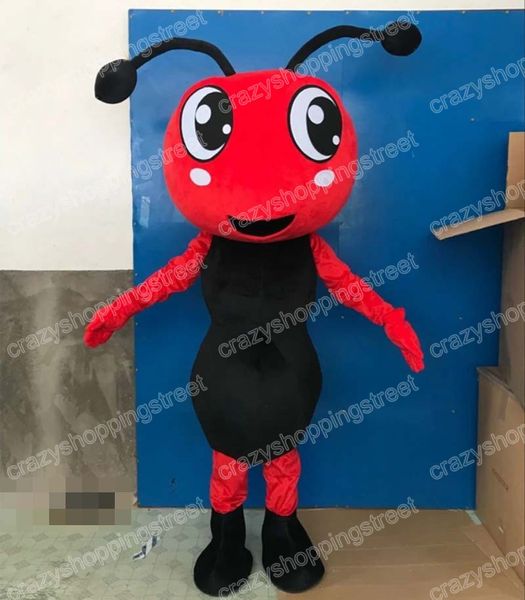 costume della mascotte della formica rossa di Halloween Costume da personaggio dei cartoni animati di alta qualità Vestito da carnevale di Natale Vestito da festa di compleanno di carnevale per adulti unisex