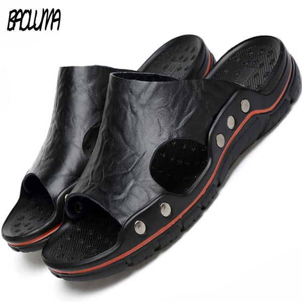Summer Men morbido classico s sandali originali Slifori reali uomini di pelle esterna romana Slide sandalo da sandalo clacico