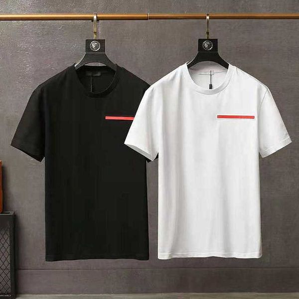 Herren Prad T-Shirt Neue Designer Kurzarm Baumwolle Hohe Qualität Großhandel Schwarz-Weiß-T-Shirt Größe 2XL